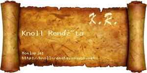 Knoll Renáta névjegykártya