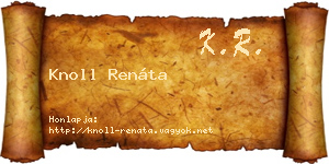 Knoll Renáta névjegykártya
